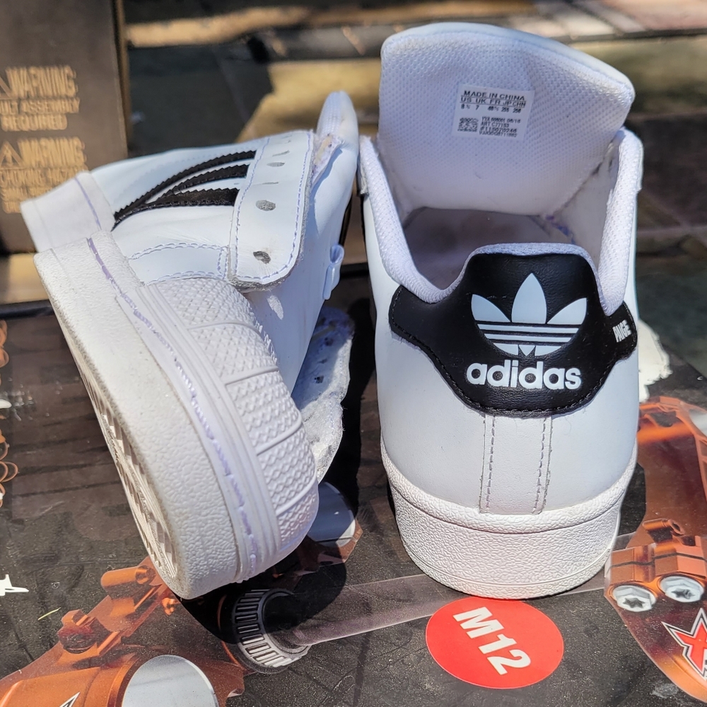 Adidas Superstar Men's size 8½ US 42 EU White Black Custom - Picture 12 of 16